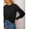 imageCicy Bell Womens Crew Neck Long Sleeve Sweater Trendy Casual Scallop Trim Fall Knit Lightweight Pullover TopsBlack