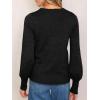 imageCicy Bell Womens Crew Neck Long Sleeve Sweater Trendy Casual Scallop Trim Fall Knit Lightweight Pullover TopsBlack