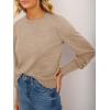 imageCicy Bell Womens Crew Neck Long Sleeve Sweater Trendy Casual Scallop Trim Fall Knit Lightweight Pullover TopsKhaki