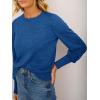 imageCicy Bell Womens Crew Neck Long Sleeve Sweater Trendy Casual Scallop Trim Fall Knit Lightweight Pullover TopsNavy Blue