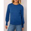 imageCicy Bell Womens Crew Neck Long Sleeve Sweater Trendy Casual Scallop Trim Fall Knit Lightweight Pullover TopsNavy Blue