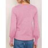imageCicy Bell Womens Crew Neck Long Sleeve Sweater Trendy Casual Scallop Trim Fall Knit Lightweight Pullover TopsPink
