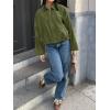 imageCicy Bell Womens Faux Suede Bomber Jackets Oversized Cropped Zip Up Lapel Coats Fall Casual OuterwearsArmy Green