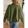 imageCicy Bell Womens Faux Suede Bomber Jackets Oversized Cropped Zip Up Lapel Coats Fall Casual OuterwearsArmy Green