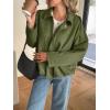 imageCicy Bell Womens Faux Suede Bomber Jackets Oversized Cropped Zip Up Lapel Coats Fall Casual OuterwearsArmy Green