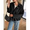 imageCicy Bell Womens Faux Suede Bomber Jackets Oversized Cropped Zip Up Lapel Coats Fall Casual OuterwearsBlack