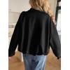 imageCicy Bell Womens Faux Suede Bomber Jackets Oversized Cropped Zip Up Lapel Coats Fall Casual OuterwearsBlack