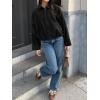 imageCicy Bell Womens Faux Suede Bomber Jackets Oversized Cropped Zip Up Lapel Coats Fall Casual OuterwearsBlack