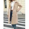 imageCicy Bell Womens Long Pea Coats Single Breasted Lapel Jackets Casual Oversized Wool Blend Overcoats with PocketsApricot