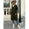 imageCicy Bell Womens Long Pea Coats Single Breasted Lapel Jackets Casual Oversized Wool Blend Overcoats with PocketsArmy Green