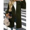imageCicy Bell Womens Long Pea Coats Single Breasted Lapel Jackets Casual Oversized Wool Blend Overcoats with PocketsArmy Green