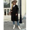 imageCicy Bell Womens Long Pea Coats Single Breasted Lapel Jackets Casual Oversized Wool Blend Overcoats with PocketsBlack