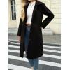 imageCicy Bell Womens Long Pea Coats Single Breasted Lapel Jackets Casual Oversized Wool Blend Overcoats with PocketsBlack