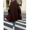 imageCicy Bell Womens Long Pea Coats Single Breasted Lapel Jackets Casual Oversized Wool Blend Overcoats with PocketsDark Brown