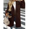 imageCicy Bell Womens Long Pea Coats Single Breasted Lapel Jackets Casual Oversized Wool Blend Overcoats with PocketsDark Brown