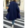 imageCicy Bell Womens Long Pea Coats Single Breasted Lapel Jackets Casual Oversized Wool Blend Overcoats with PocketsNavy