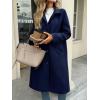 imageCicy Bell Womens Long Pea Coats Single Breasted Lapel Jackets Casual Oversized Wool Blend Overcoats with PocketsNavy