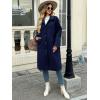 imageCicy Bell Womens Long Pea Coats Single Breasted Lapel Jackets Casual Oversized Wool Blend Overcoats with PocketsNavy