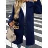 imageCicy Bell Womens Long Pea Coats Single Breasted Lapel Jackets Casual Oversized Wool Blend Overcoats with PocketsNavy