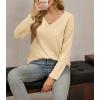 imageCicy Bell Womens Long Sleeve Tops Trendy V Neck Ribbed Lightweight Shirts Dressy Casual Loose Fit BlousesBeige