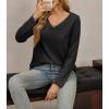 imageCicy Bell Womens Long Sleeve Tops Trendy V Neck Ribbed Lightweight Shirts Dressy Casual Loose Fit BlousesBlack