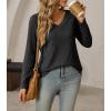 imageCicy Bell Womens Long Sleeve Tops Trendy V Neck Ribbed Lightweight Shirts Dressy Casual Loose Fit BlousesBlack