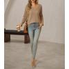 imageCicy Bell Womens Long Sleeve Tops Trendy V Neck Ribbed Lightweight Shirts Dressy Casual Loose Fit BlousesKhaki