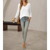 imageCicy Bell Womens Long Sleeve Tops Trendy V Neck Ribbed Lightweight Shirts Dressy Casual Loose Fit BlousesWhite
