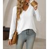 imageCicy Bell Womens Long Sleeve Tops Trendy V Neck Ribbed Lightweight Shirts Dressy Casual Loose Fit BlousesWhite