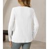 imageCicy Bell Womens Long Sleeve Tops Trendy V Neck Ribbed Lightweight Shirts Dressy Casual Loose Fit BlousesWhite