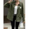 imageCicy Bell Womens Oversized Denim Jackets Boyfriends Button Down Utility Jean Jackets Vintage Y2k Fall CoatArmy Green
