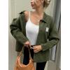 imageCicy Bell Womens Oversized Denim Jackets Boyfriends Button Down Utility Jean Jackets Vintage Y2k Fall CoatArmy Green