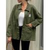 imageCicy Bell Womens Oversized Denim Jackets Boyfriends Button Down Utility Jean Jackets Vintage Y2k Fall CoatArmy Green