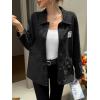 imageCicy Bell Womens Oversized Denim Jackets Boyfriends Button Down Utility Jean Jackets Vintage Y2k Fall CoatBlack