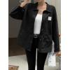 imageCicy Bell Womens Oversized Denim Jackets Boyfriends Button Down Utility Jean Jackets Vintage Y2k Fall CoatBlack