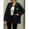imageCicy Bell Womens Oversized Denim Jackets Boyfriends Button Down Utility Jean Jackets Vintage Y2k Fall CoatBlack