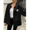 imageCicy Bell Womens Oversized Denim Jackets Boyfriends Button Down Utility Jean Jackets Vintage Y2k Fall CoatBlack