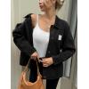 imageCicy Bell Womens Oversized Denim Jackets Boyfriends Button Down Utility Jean Jackets Vintage Y2k Fall CoatBlack