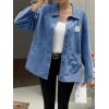 imageCicy Bell Womens Oversized Denim Jackets Boyfriends Button Down Utility Jean Jackets Vintage Y2k Fall CoatBlue