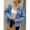 imageCicy Bell Womens Oversized Denim Jackets Boyfriends Button Down Utility Jean Jackets Vintage Y2k Fall CoatBlue