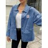 imageCicy Bell Womens Oversized Denim Jackets Boyfriends Button Down Utility Jean Jackets Vintage Y2k Fall CoatBlue