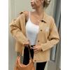 imageCicy Bell Womens Oversized Denim Jackets Boyfriends Button Down Utility Jean Jackets Vintage Y2k Fall CoatKhaki