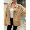 imageCicy Bell Womens Oversized Denim Jackets Boyfriends Button Down Utility Jean Jackets Vintage Y2k Fall CoatKhaki