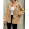imageCicy Bell Womens Oversized Denim Jackets Boyfriends Button Down Utility Jean Jackets Vintage Y2k Fall CoatKhaki