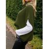 imageCicy Bell Womens Oversized Turtleneck Knit Sweaters Short Batwing Sleeve Casual Slouchy Loose Fit Chunky Pullover TopsArmy Green