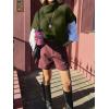 imageCicy Bell Womens Oversized Turtleneck Knit Sweaters Short Batwing Sleeve Casual Slouchy Loose Fit Chunky Pullover TopsArmy Green