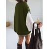 imageCicy Bell Womens Oversized Turtleneck Knit Sweaters Short Batwing Sleeve Casual Slouchy Loose Fit Chunky Pullover TopsArmy Green