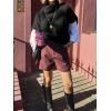 imageCicy Bell Womens Oversized Turtleneck Knit Sweaters Short Batwing Sleeve Casual Slouchy Loose Fit Chunky Pullover TopsBlack