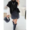 imageCicy Bell Womens Oversized Turtleneck Knit Sweaters Short Batwing Sleeve Casual Slouchy Loose Fit Chunky Pullover TopsBlack