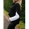 imageCicy Bell Womens Oversized Turtleneck Knit Sweaters Short Batwing Sleeve Casual Slouchy Loose Fit Chunky Pullover TopsBlack